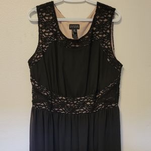 Black Maxi Dress with Lace Detail